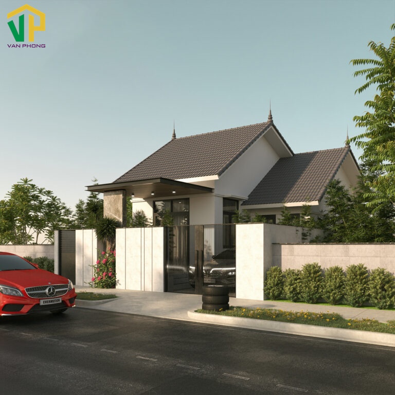 Mẫu thiết kế nhà 1 tầng mái thái với diện tích 12*6m