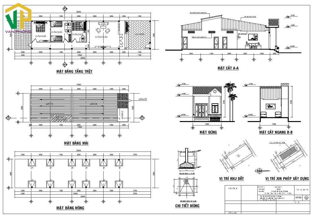 Mẫu bản vẽ xin phép xây dựng nhà nông thôn tại Nghệ An