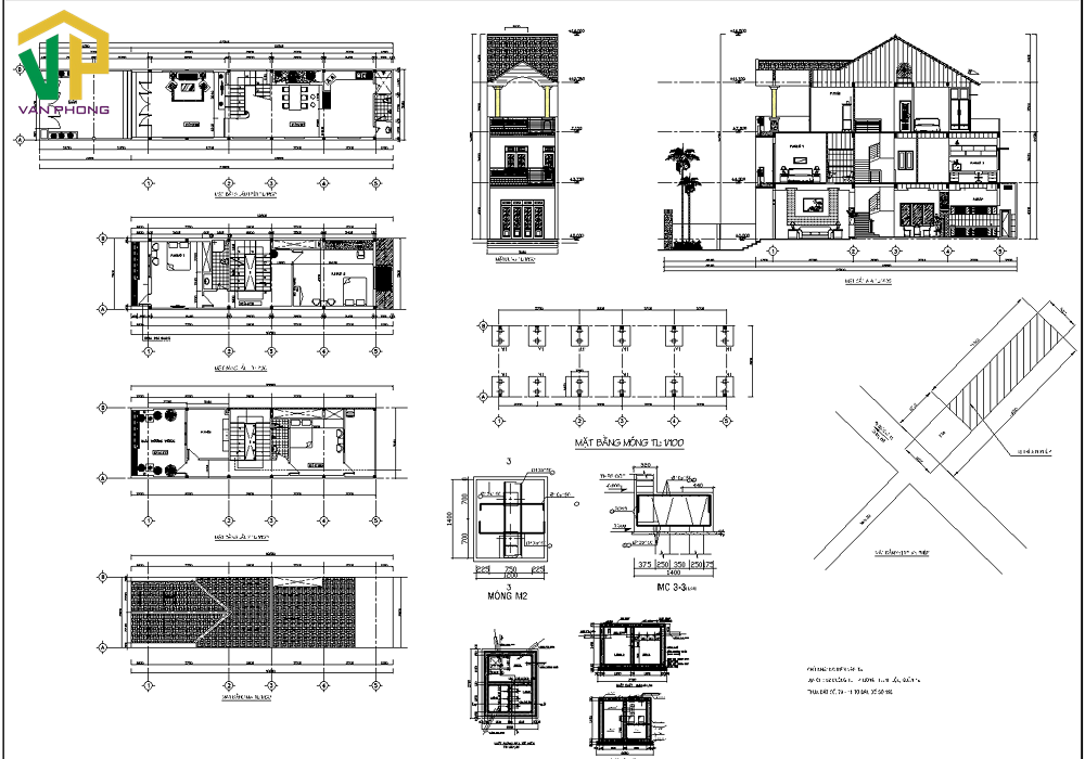 Mẫu bản vẽ xây dựng nhà 5m x 25m tại TP.Hồ Chí Minh 