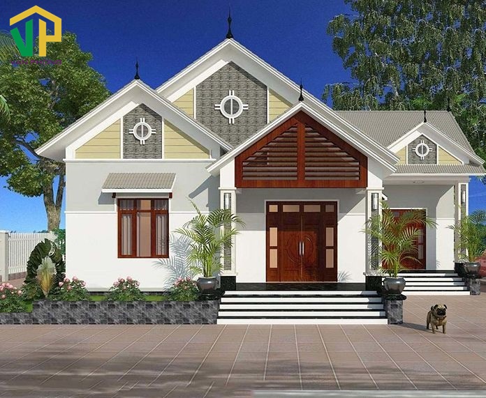 Mẫu thiết kế nhà 1 tầng 4 phòng ngủ độc đáo