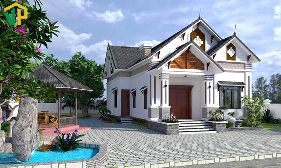 Mẫu nhà cấp 4 có 3 phòng ngủ - 1 phòng thờ đẹp