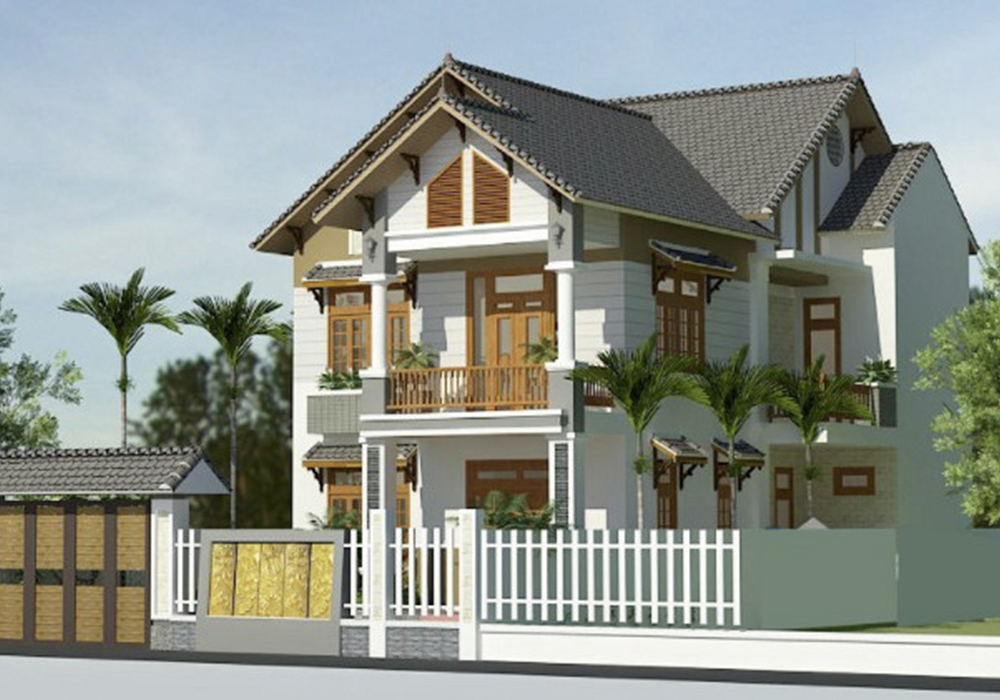 Ngôi nhà mái thái truyền truyền thống sau khi hoàn tất quá trình thi công 