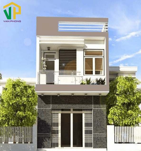 Mẫu nhà ống 2 tầng mái bằng  