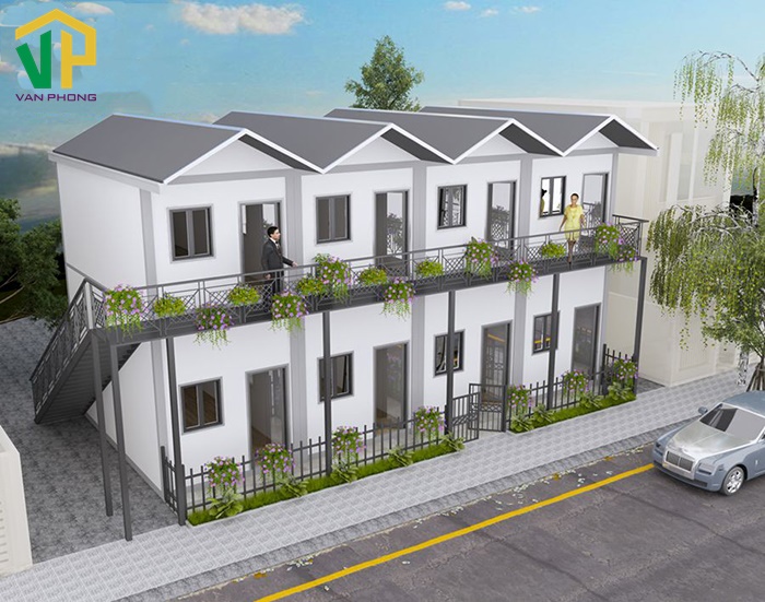 Thiết kế nhà trọ 2 tầng thoáng mát