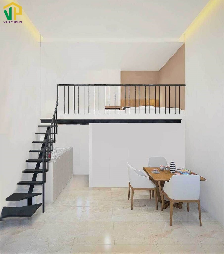 Mẫu thiết kế phòng trọ đơn giản có gác lửng 